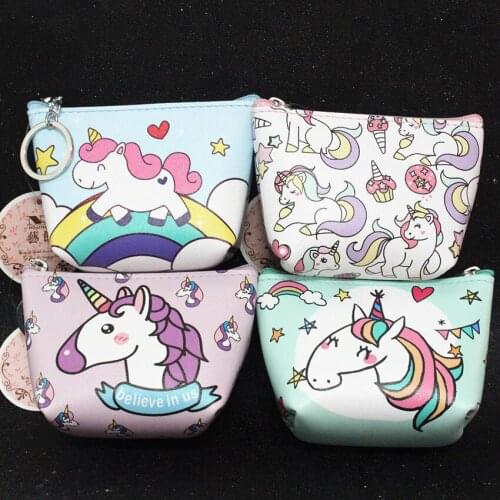 M339 Cartoon Coin Purses Animal Unicorn Zero Wallet Pocket Card Key Button Bag Wholesale