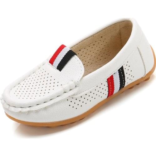 Children Shoes For Boys Loafers Sneakers Baby Soft Kids Shoes Pu Leather Casual Toddler Girls Flats Slip-on Moccasin White Shoes
