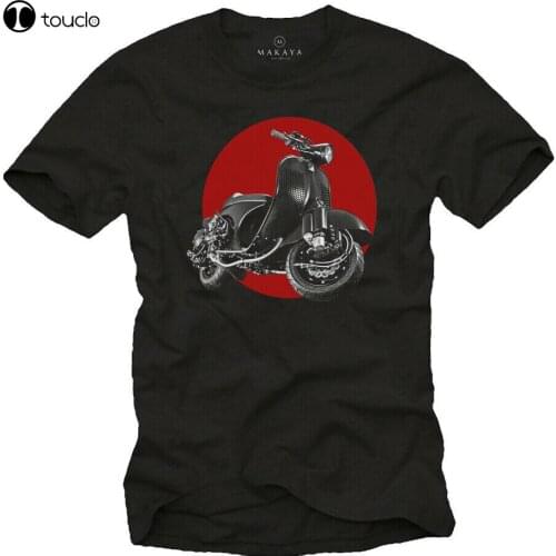Mens Black T-Shirt With Print Tuning Vespa Conversion 50 125 Gts Et Px Gifts