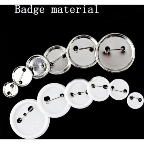 1000 Sets Professional metal/plastics Badge Maker Blank Pin Parts button badge material 25 32 37 44 50 56 58 75mm