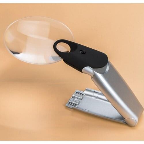 2.75X 6X Stand Desktop Table Lamp Light Reading Magnifying Glass LED Illuminated PCB welding Cellphone Repair Handheld Magnifier