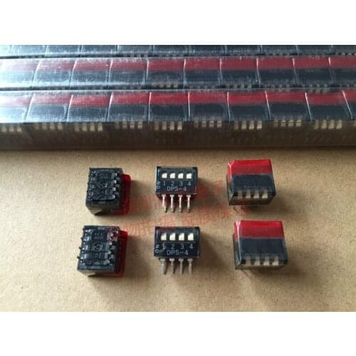 Original new 100% side dial 4 bit key type dial switch DPS-4 spacing 2.54mm 4P 8pin SMD