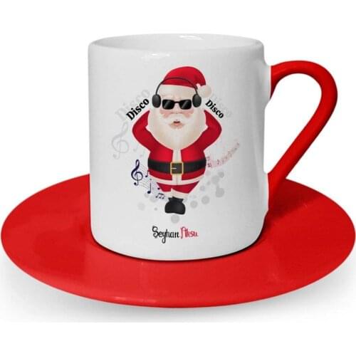 Personalized Christmas Santa Claus Red Turkish coffee Cup-1