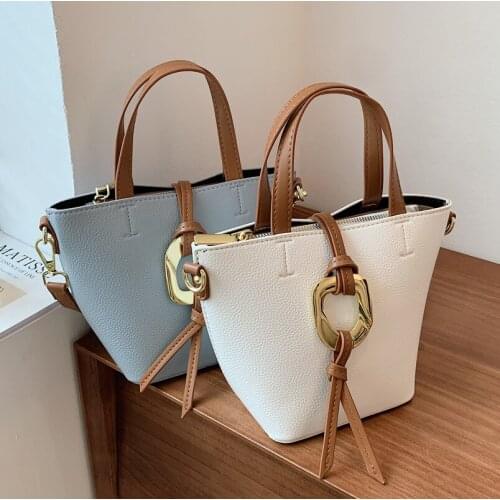 Wriufred Luxury brand women bag female mobile phone makeup crossbody bags portable metal stitching shoulder messenger bucket bag