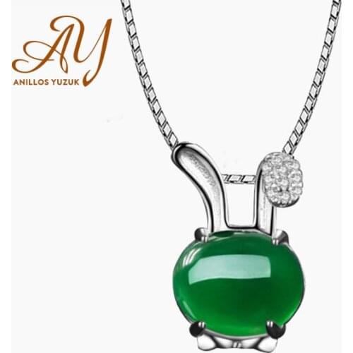 Rose Quartz Green Emerald Gemstone Pendant For Silver Necklace Jewelry Birthday Anniversary Gift Shiny Fine Jewelry Bright Color
