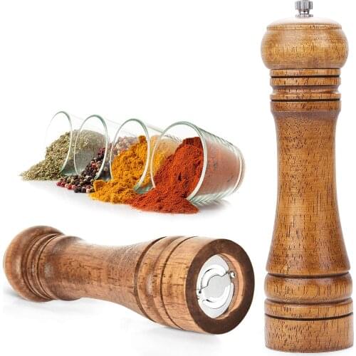 Manual Salt and Pepper Mills Adjustable Flower/black Pepper Ceramic Rotor Grinder Wood Spice Grain Grinder Core Kitchen Tools