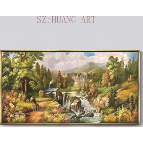 Hand-painted type mountain scenery cornucopia of Chinese oil painting original office decorate children room restaurant no frame