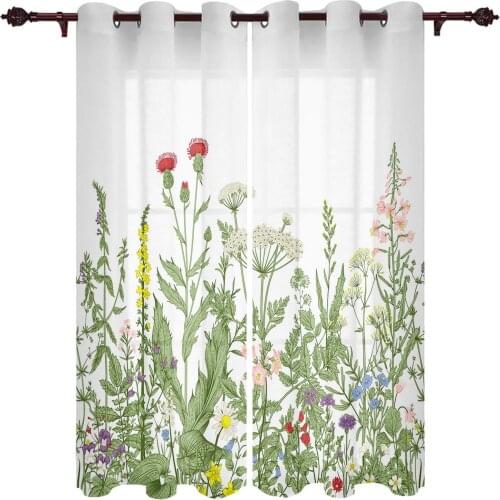 Kitchen Curtains Vintage Herb Plant Window Curtains for Living Room Bedroom Drapes Kids Bedroom Curtains