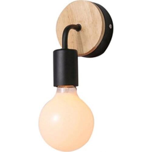 Nordic Solid Wood Elbow Single Head Wall Lamp Modern Bedroom Bedside Lighting Wrought Iron Wall Lamp Corridor Aisle Stairs Lamps