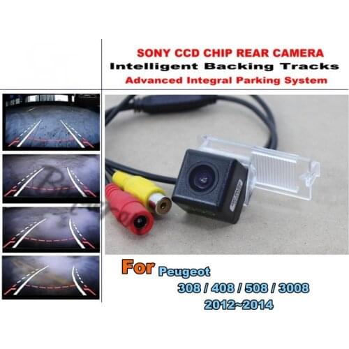 For Peugeot 308 / 408 / 508 / 3008 2012~2014 Smart Tracks Chip Camera / HD CCD Intelligent Dynamic Parking Car Rear View Camera