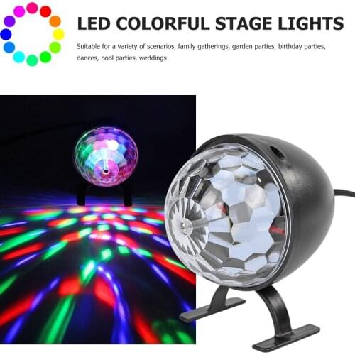 LED Small Magic Crystal Ball USB Mini Colorful Spin Laser Light Colorful Rotating Stage Effect Light for Bar DJ Party Christmas