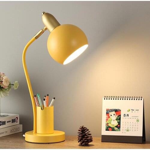 LED Desk Lamp With Pen Holder 3 Colors Temperature Lighting Brightness Adjustable Eye- Protected Office Reading LED Table Lamp