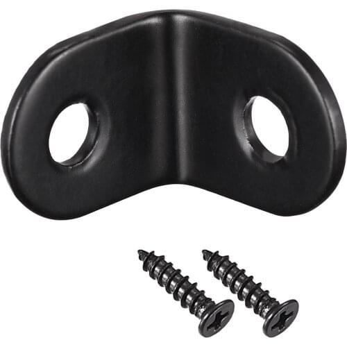 Uxcell Corner Brace Angle Bracket Fastener Stainless Steel L Shape 20mmx20mmx16mm Black with Screws, 24 Pcs