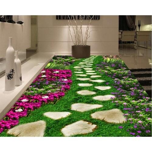 Beibehang high quality wallpaperBedroom bathroom floor beautiful park photo wallpaper house decoration self-adhesive 3d flooring