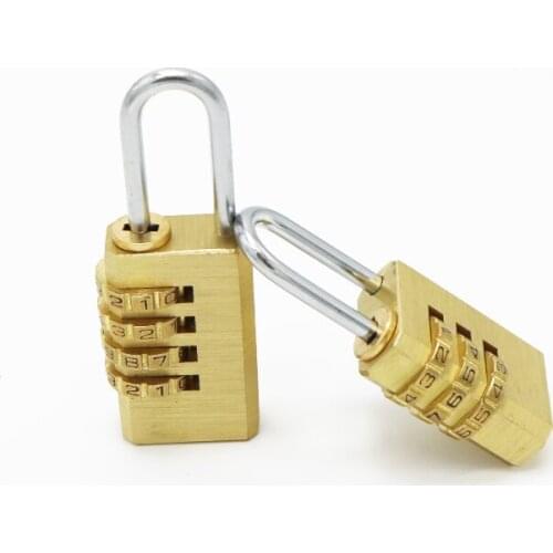 High Quality Padlock Solid Brass Lock Digit Combination Password Secret Code for Gym Outdoor Locker Case Copper Stainless Steel