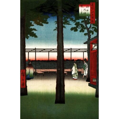 JAPANESE LANDSCAPE ART HIROSHIGE KANDA KONYA CHO Art print Silk poster Home Wall Decor