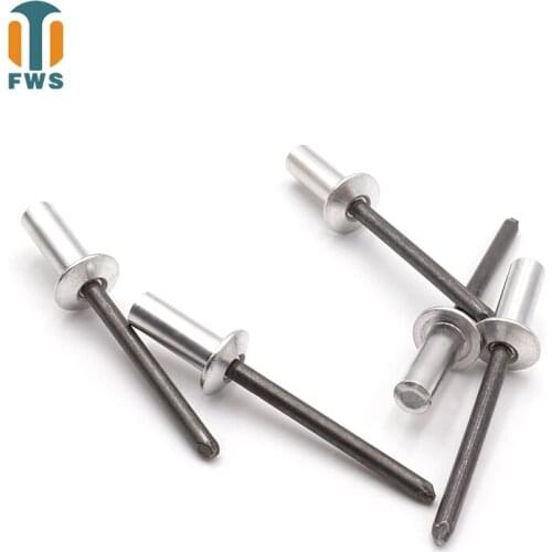 20 PCS M4.8 8-12mm DIN EN ISO 15973 GB /T 12615.1 Aluminum Steel Closed End Blind Rivets With Break Pull Mandrel Protruding Head