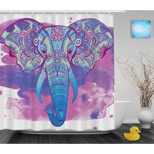 Beautiful Elephant Bathroom Shower Curtains Wild Animals Decor Shower Curtain Waterproof Ployster Fabric With Hook Drop Shipping