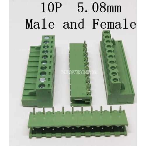 100pcs X Terminals 10P 5.08mm Male and Female CE