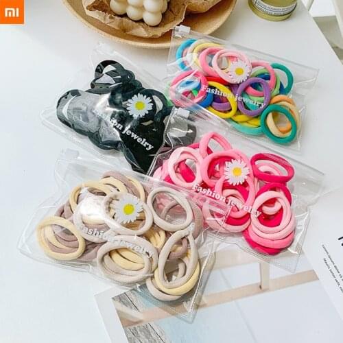Xiaomi Jordan&Judy 30Pcs Girl Woman Colorful Scrunchie Elastic Hair Band Children Hair Gum Ponytail Holder Bands Hair Headwear