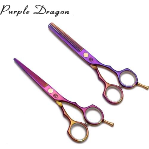 5.5" Z1104 Purple Dragon Colorful Hairdressing Scissors Cutting Scissors Thinning Shears Professional Hair Scissors Barber Makas