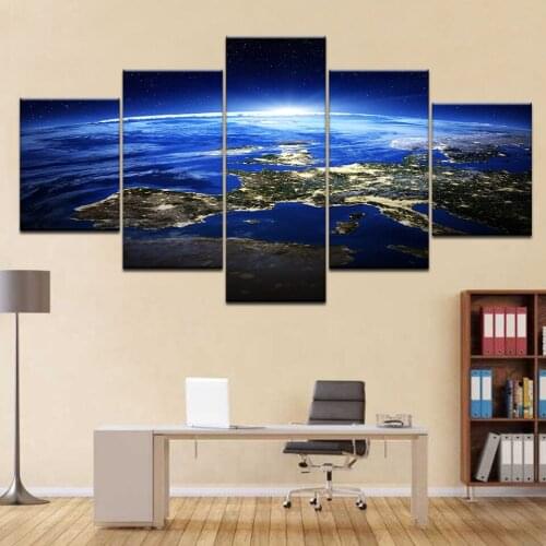 5 panel Earth Modern Art HD print canvas art wall framed paintings for living room wall picture