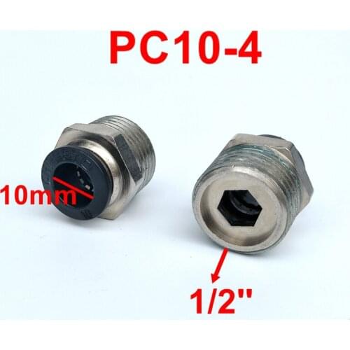 5pcs/lot 10mm Tube 1/2'' Thread Pneumatic Fitting Quick Joint Connector PC10-4