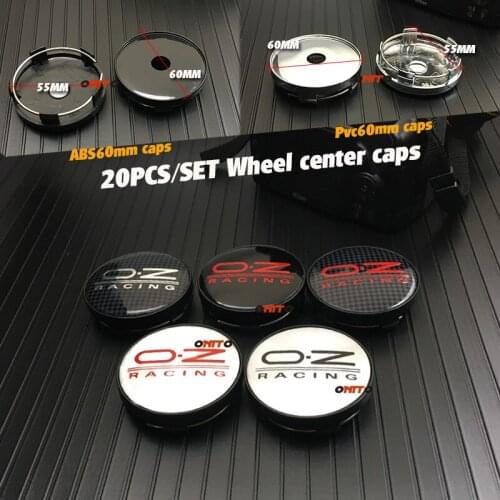 56/60mm For OZ Racing Car Badge Emblem Sticker Car Wheel Center Cover Cap Hub Rim for Octavia Fabia Superb Auto Accessories 20pc