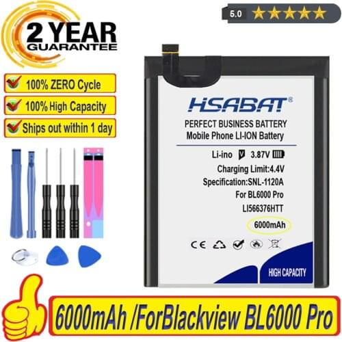 Top Brand 100% New 6000mAh Li566376HTT Battery for Blackview BL6000 Pro Batteries + free tools