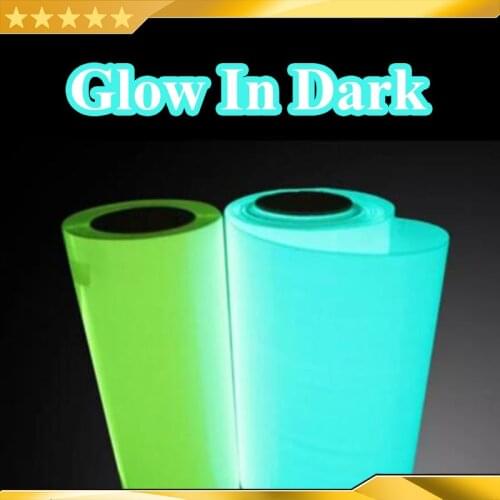 Free Shipping 25x50CM (10x20") GLOW IN DARK Heat Transfer Vinyl Press Machine Cutting Plotter Cutter T-shirt DIY Foil Film