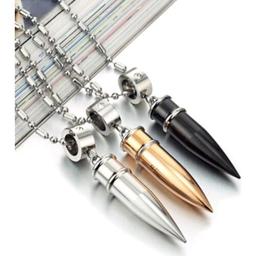 New Arrival Men punk Pendant Necklace gothic Vintage Bullet Box Chain Personality choker Jewelry Male Friendship Gift