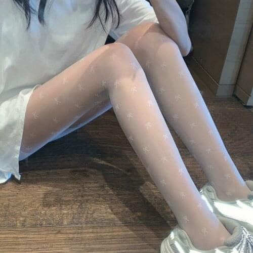 Girlfriend Tights Women Sexy Stockings Female Charming Ultra Thin Transparent Pantyhose Hot Summer Ladies small Bowknot Tights