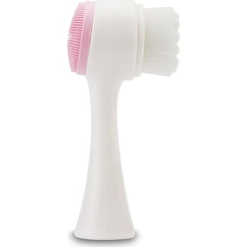 HOT SALE Double-sided Silicone Facial cleanser Brush 3D Face cleaning Vibration Skin Care Tool Massage Washing Product