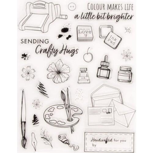 Drawing Tools Transparent Stamp Transparent Silicone Stamp Cutting Diy Scrapbook Rubber Coloring Embossed Diary Decor Reusable