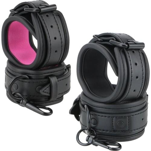 PU Leather Handcuffs Adult Games SM Products Adjustable Bondage Restraints Accessories Sex Toys For Couples 1 Pair