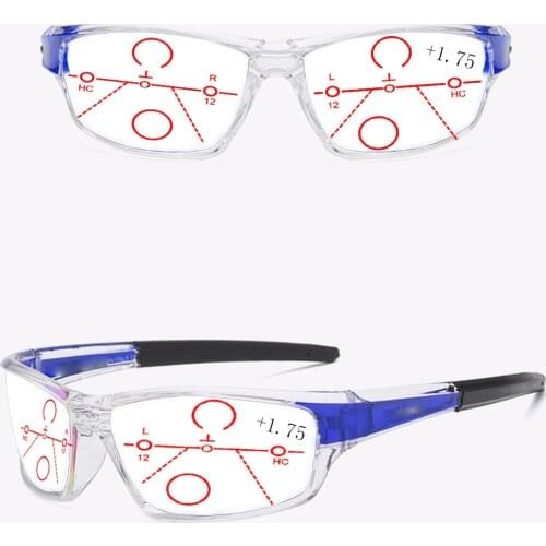 Stick Face Transparent Frame Progressive Multifocal Reading Glasses +0.75 +1 +1.25 +1.5 +1.75 +2 +2.25 +2.5 +2.75 To +4