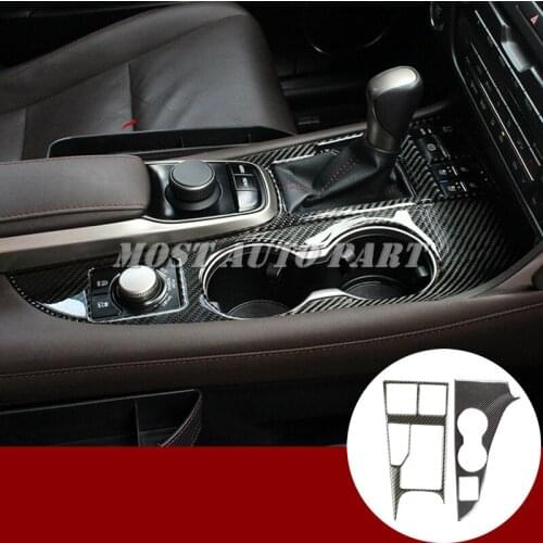 Carbon Fiber Console Gear Box Water Cup Holder Trim Cover For Lexus RX 2016-2018 Car accesories interior Car Trim