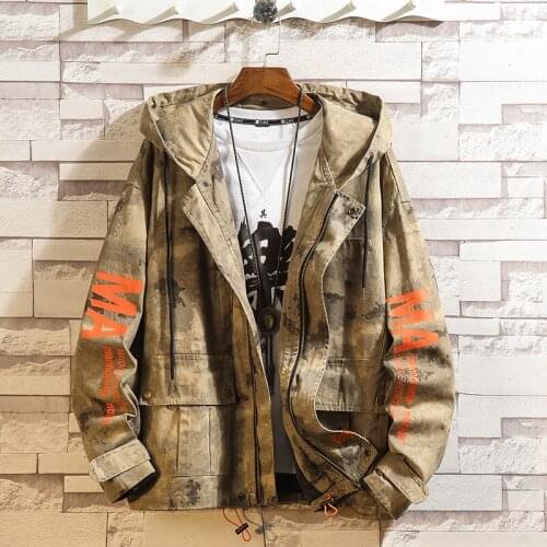 Fad Men Military Jacket Coats Hip Hop Streetwear Man Outwear Harajuku Patchwork Hip Hop Jackets Vintage Cargo Bomber Jackets