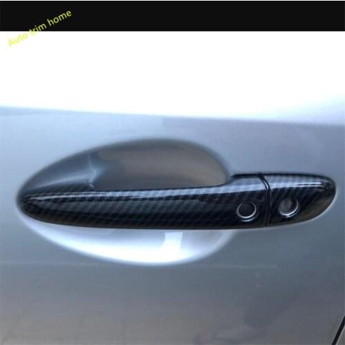 Lapetus Outer Door Handle Doorknob Cover Trim Fit For Mazda 3 AXELA Hatchback Sedan 2017 2018 ABS Carbon Fiber Auto Accessories