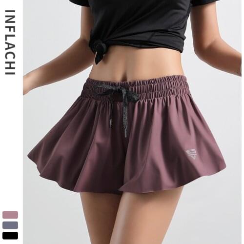 Summer Sports Tennis Skirt Golf Skirt Fitness Shorts Women Double-Layer Yoga Shorts Girl Quick Dry Tennis Running Shorts Skirt