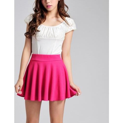 Summer Spring Autumn Women Skirt Candy Color Pleated Skirt High Elasticity Mini Skirt School Skirts