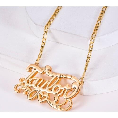 DUOYING Fashion Custom Necklace Gothic Double Plated Name Neckalces Zinc Alloy Personalise Letter Necklace Christmas For Women