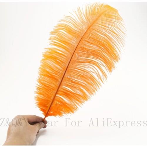 Natural 10-100PCS ostrich hair 40-45CM (16-18 inches) dyed orange DIY craft jewelry decoration jewelry clothing feather