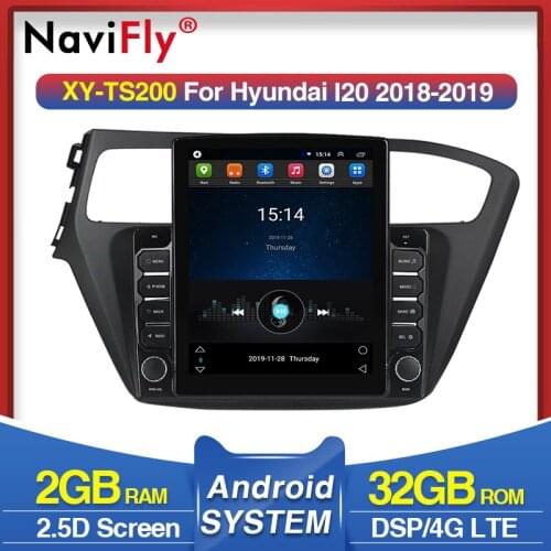Navifly 9.7" Tesla style for Hyundai i20 2018 2019 Android video Car radio multimedia player navigation gps No 2 din DVD