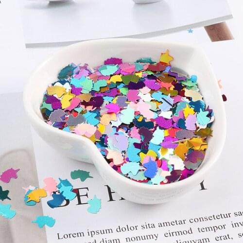 New 10g/Pack Ultrathin 5*8mm Unicorn Shape Sequins for Nail art manicure PET Colorful Paillettes Sequin for Wedding Decoration