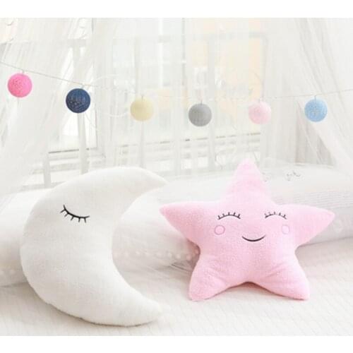 Kawaii Plush Sky Pillows Emotional Moon Star Cloud Shaped Pillow Bedroom Chair Decor Seat Cushion Girls Gift