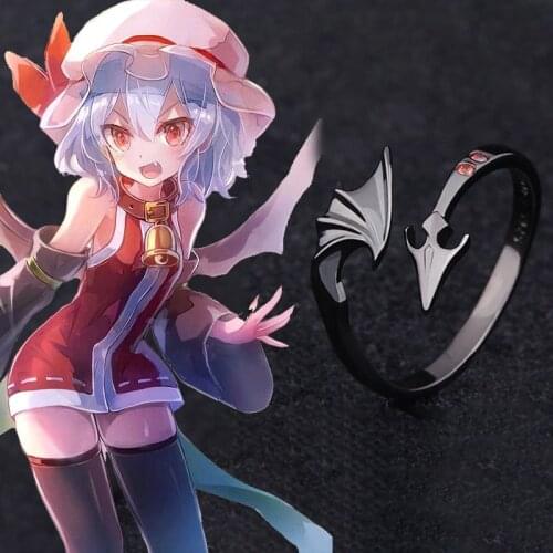 Anime TouHou Project Remilia Scarlet 925 Sterling Silver Adjustable Finger Ring For Women Cosplay Jewelry Props Birthday Gifts