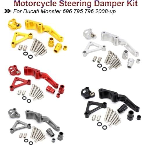 Steering Damper Stabilizer Motorcycle For Ducati Monster 696 795 796 2008-up Dampers Mount Bracket Support Kit Accessories