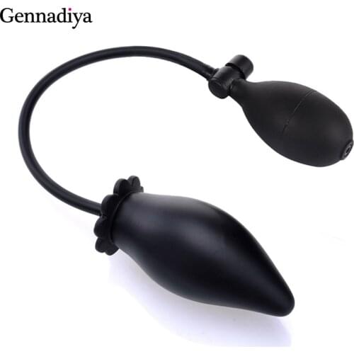 Silicone inflatable Butt Plug Dildo Anal Plug Pump Black Anal plug Large Female Masturbation Sex Toy for Women