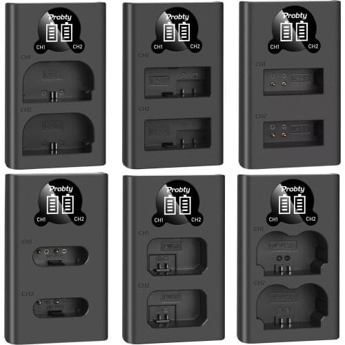 LP-E6 LP-E8 LP-E12 LPE6 NP-FW50 NP-F550 NP-W235 NP-BX1 EN-EL14 EL14 EN-EL15 EN-EL23 LED Camera battery dual Charger